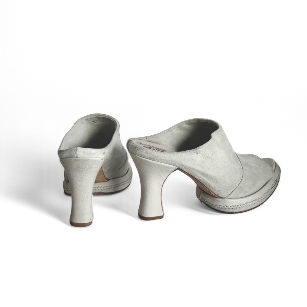 A.S.98 Women's Light Gray Open-Toe Mule Heels